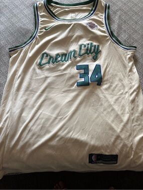 Nike Cream City White Basketball Jersey with Teal and Blue Accents